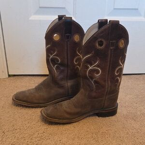 Old West Dark Brown Cowboy Boots